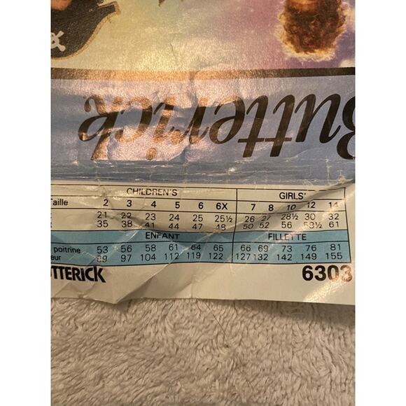 Sewing Pattern 6303 BUTTERICK CAPTAIN HOOK TINKER BELL WINGS ROBIN HOOD Sz 4-14 - Picture 2 of 4